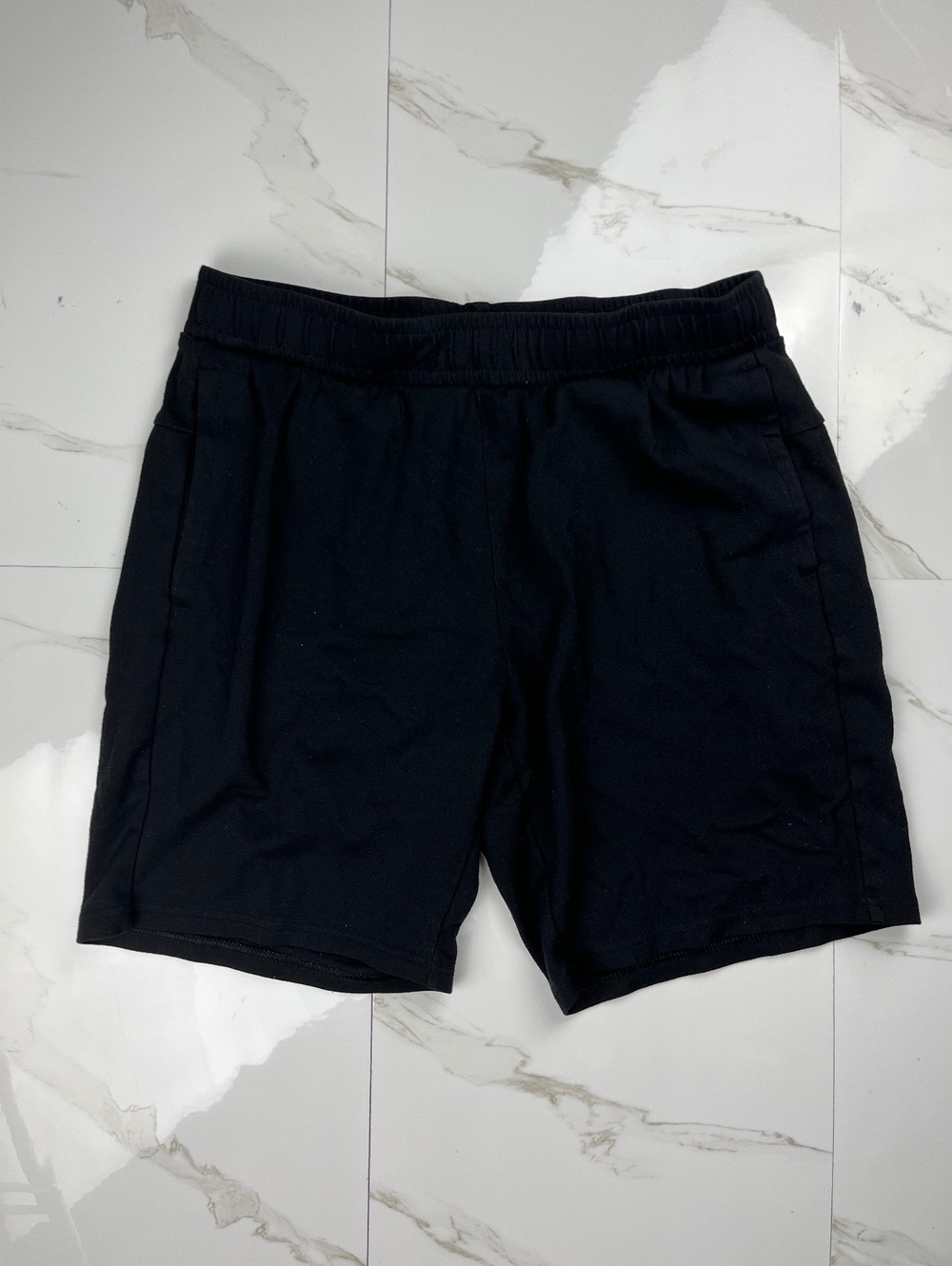 Black Men's Shorts Elastic Waist Size M Casual